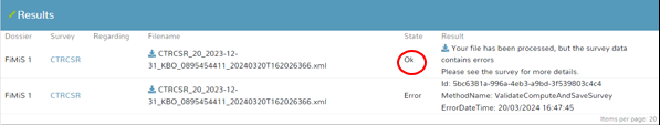 FiMiS 1 - Import xml-file - Results