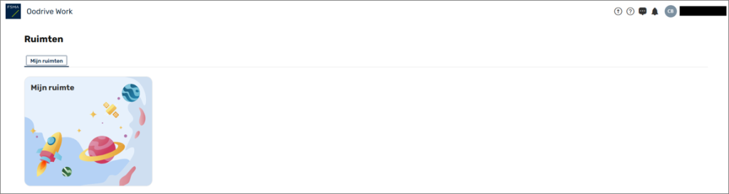 Schermafbeelding Oodrive: mijn ruimte