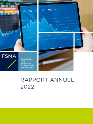 Couverture du rapport annuel de la FSMA : statistiques sur un tablet