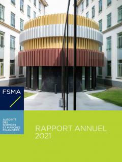 Couverture du rapport annuel de la FSMA : Vue extérieure du Wikifin Lab