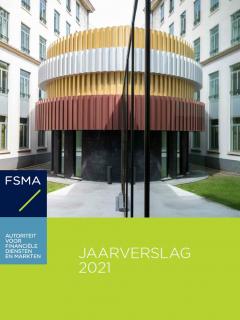 Cover jaarverslag FSMA: Een buitenaanzicht van het Wikifin Lab