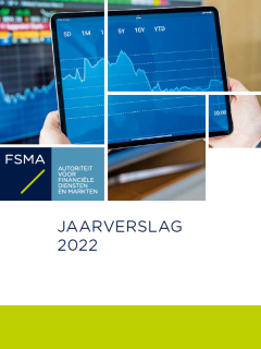 Cover jaarverslag FSMA: Statistieken op een tablet