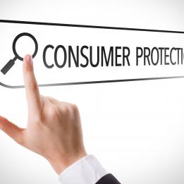 Fraude: een zoekbalk waarin 'consumer protection' staat vermeld