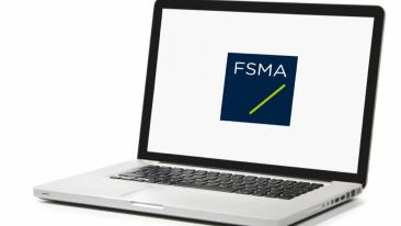Opinions: a laptop with the FSMA logo on the screen