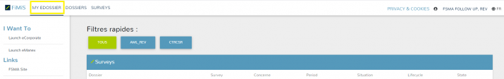 FiMiS - Surveys - My eDossier