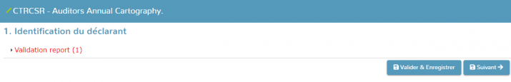 Identification du déclarant - Valider et enregistrer