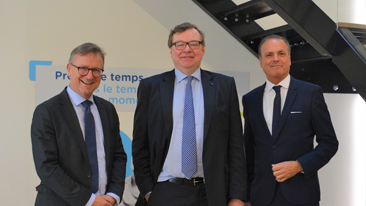 The FSMA’s chairman Jean-Paul Servais with Eduard Müller and Helmut Ettl, executive directors of the Austrian Financial Market Authority (FMA)