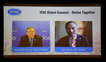 Jean-Paul Servais, de voorzitter van IOSCO en van de FSMA en Lee White