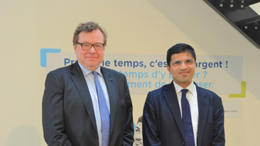 The FSMA’s chairman Jean-Paul Servais and CEO Nikhil Rathi of the UK’s Financial Conduct Authority (FCA)