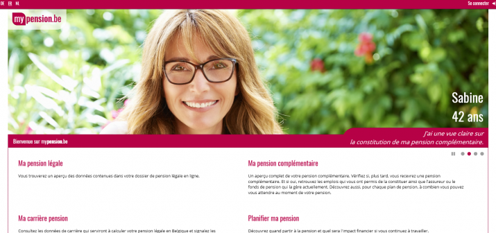 Pensions : une capture d'écran du site web de MyPension.be