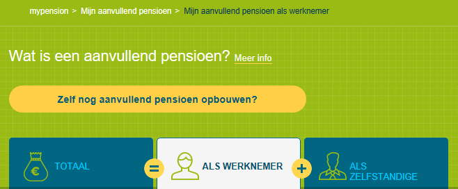 Pensioenen: een screenshot van de website van MyPension.be