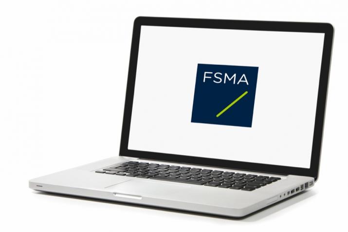 Standpunten: een laptop met het FSMA-logo op het scherm afgebeeld